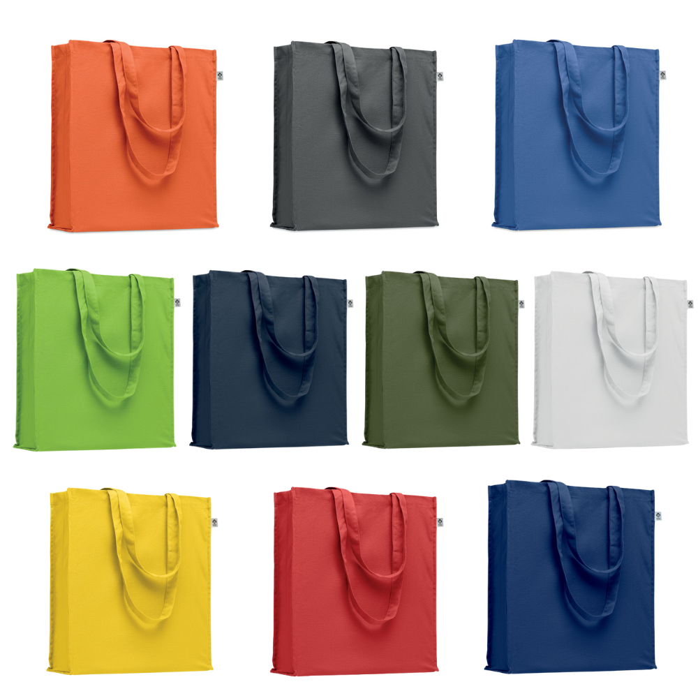 Organic Cotton Shopping Bag with Long Handles 38 x 9 x 42 cm